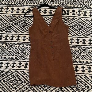 SHEIN Brown Corduroy Mini Dress